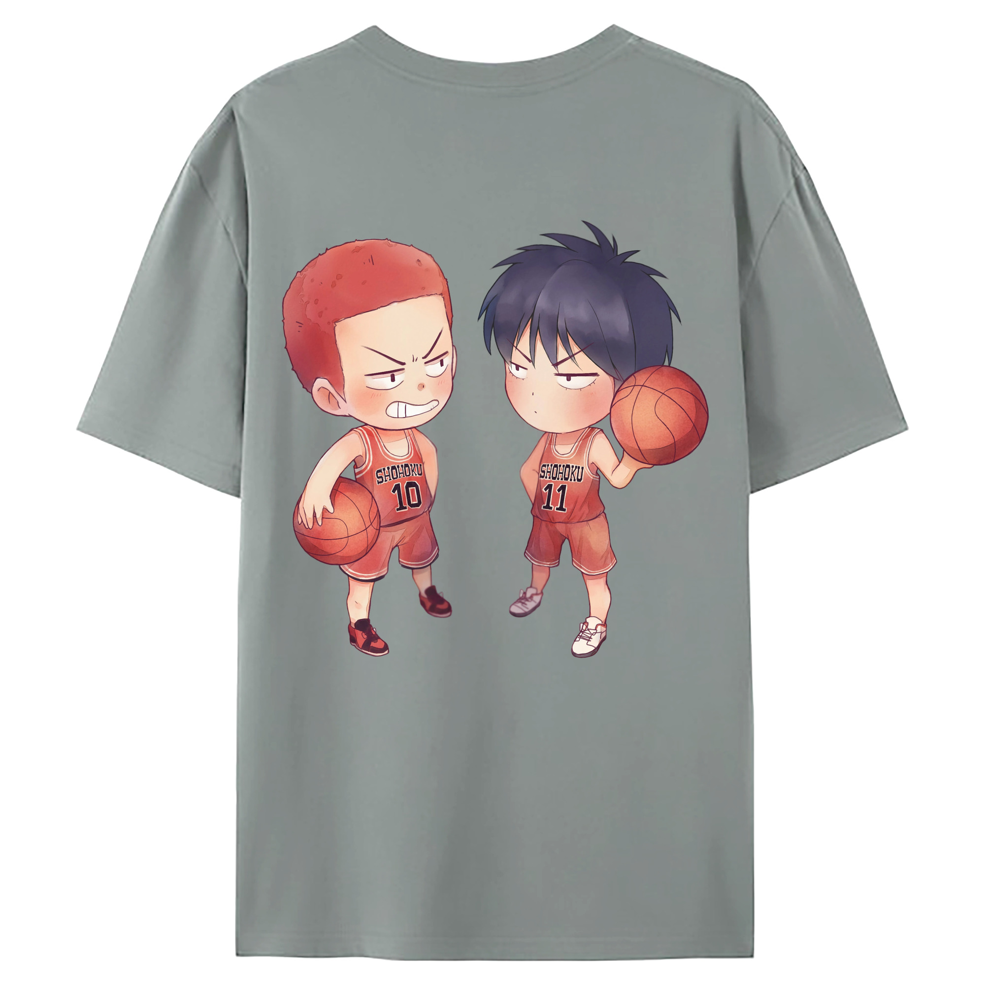 （画像用） SLAM DUNK／スラムダンク 綿100％ メンズ半袖Tシャツ（バックプリント） 通気性